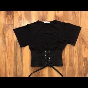 Cool Black Top w. Corset